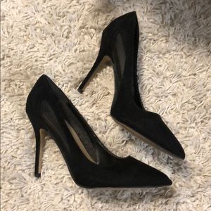 Like new black suede heels